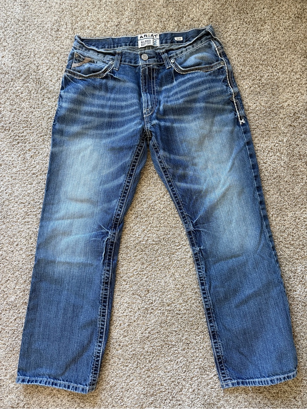 Ariat Men's Faded Blue Relaxed Straight Jeans